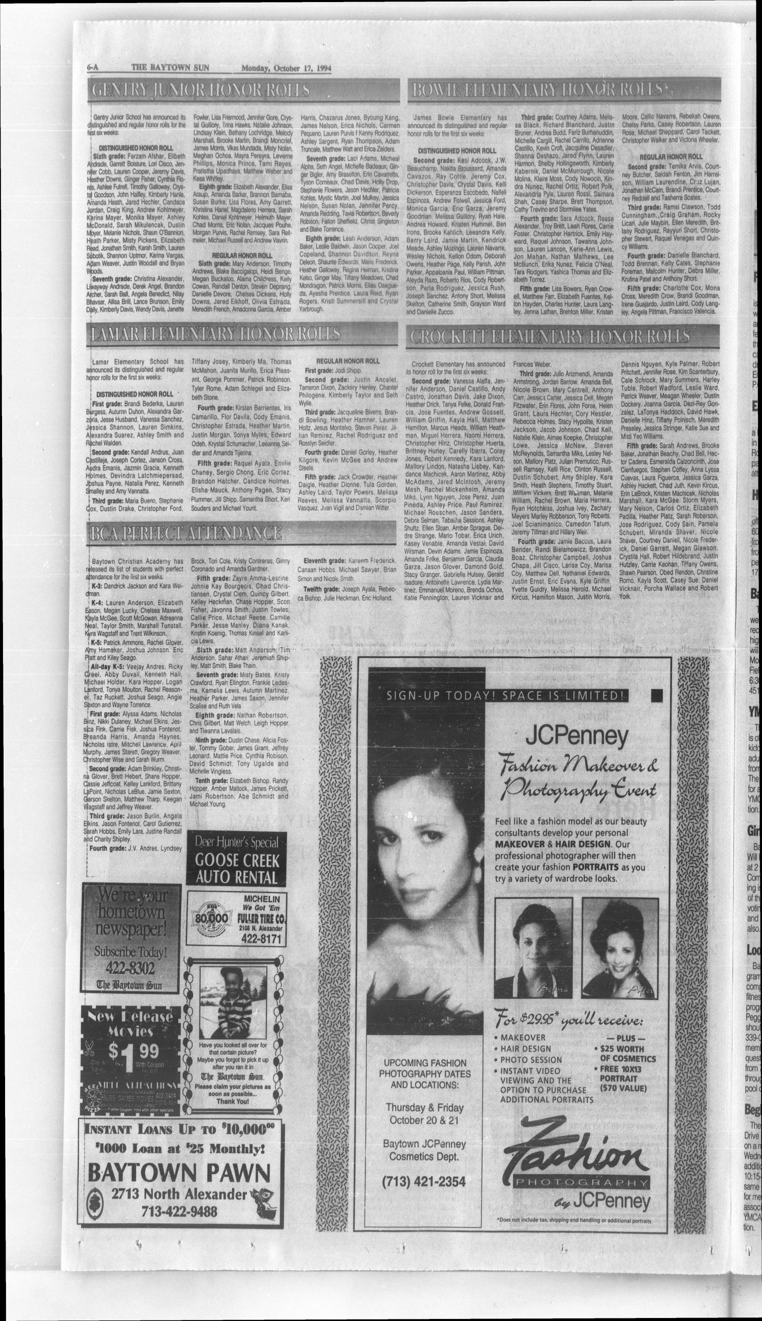 See this page for contact details: The Baytown Sun Baytown Tex Vol 72 No 301 Ed 1 Monday October 17 1994 Page 6 Of 14 The Portal To Texas History