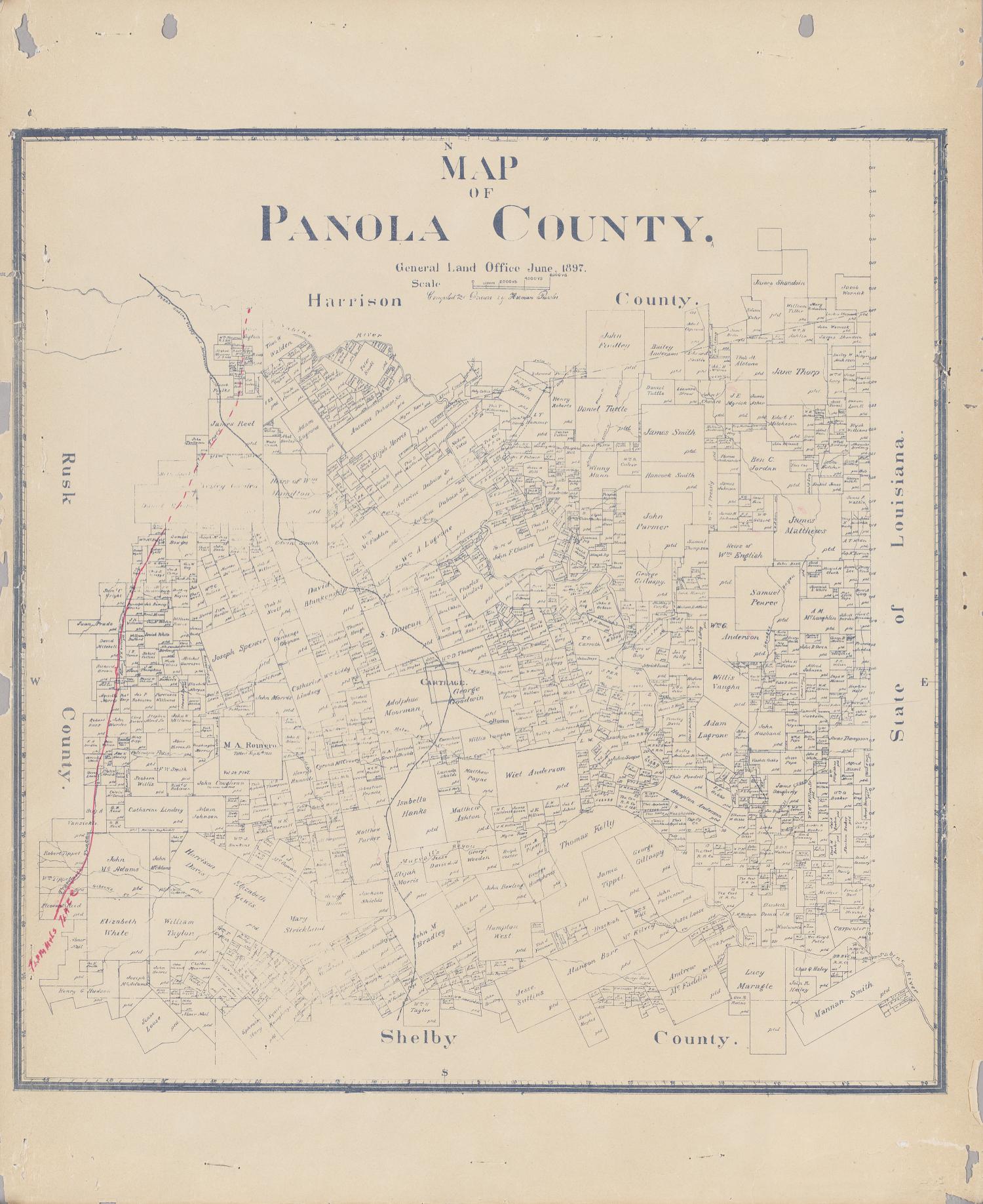 Map Of Panola County The Portal To Texas History High Res