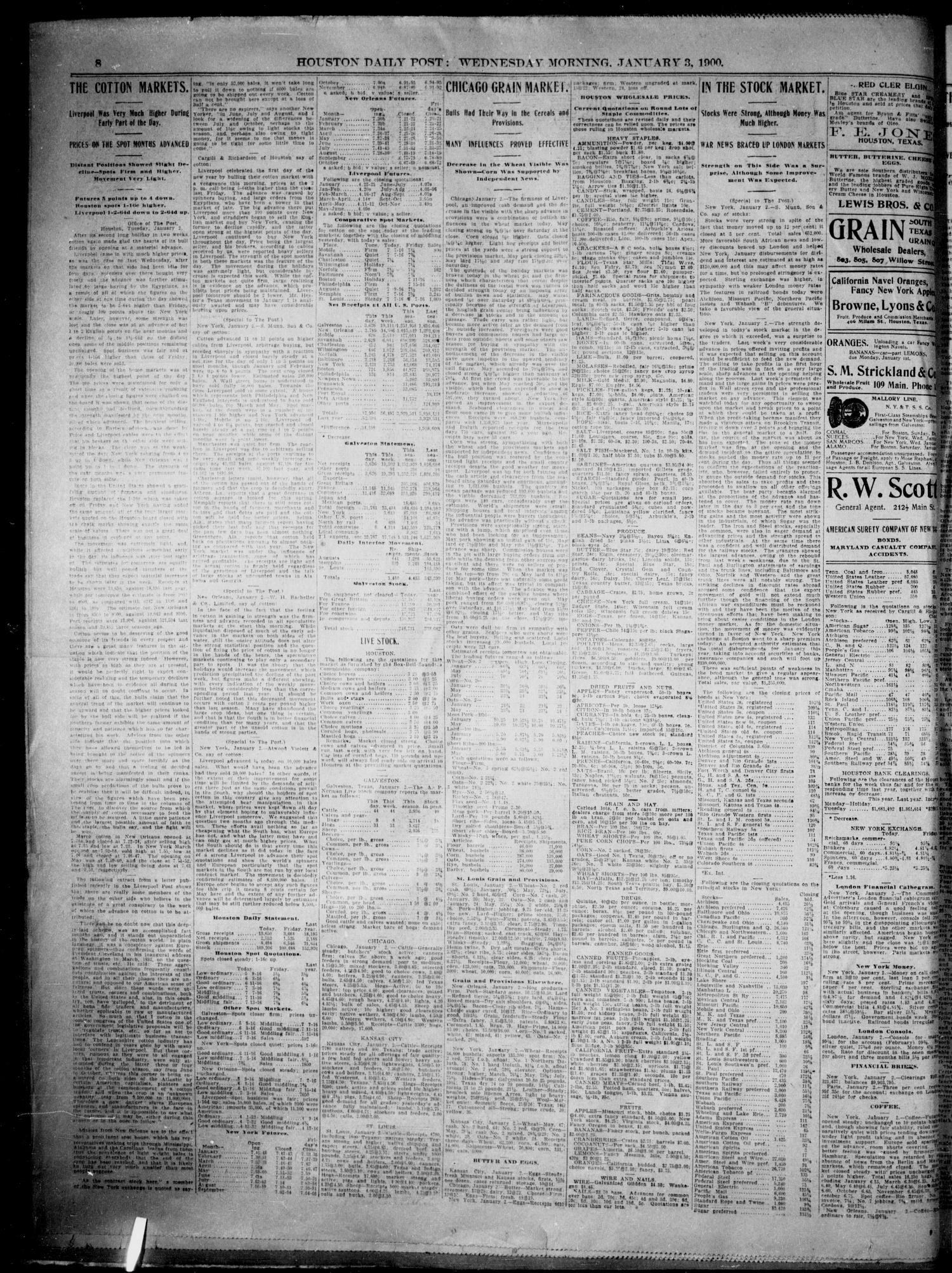 The Houston Daily Post (Houston, Tex.), Vol. XVth Year, No. 274, Ed. 1, Wednesday, January 3, 1900 - Page 8 of 10 - The Portal to Texas History