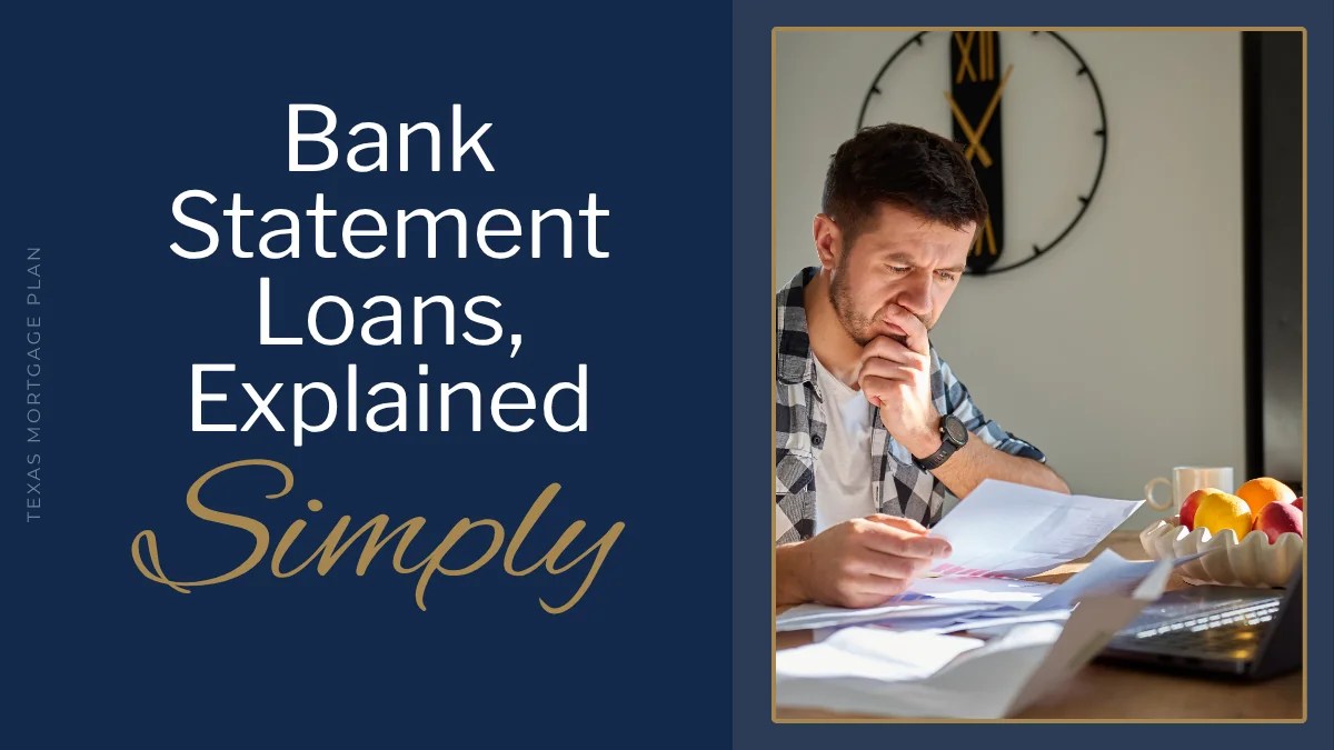Self-employed borrower reviewing bank statements for a bank statement loan