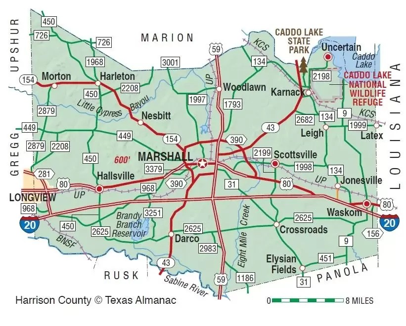 Harrison County map