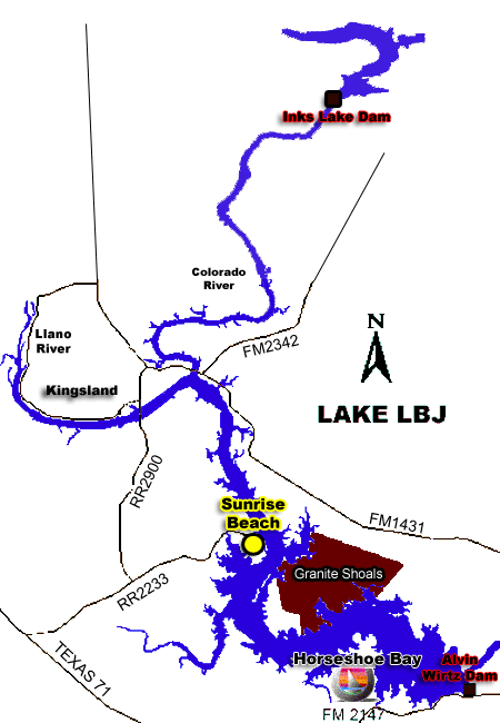 Lake LBJ Texas Outside Lakelbjmap 