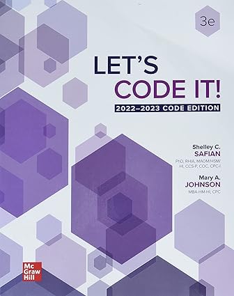 Let's Code It! 2022-2023 Code Edition (3rd Edition) Format: PDF eTextbooks ISBN-13: 978-1265334628 ISBN-10: 1265334625 Delivery: Instant Download Authors: Shelley Safian Publisher: McGraw Hill