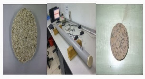 Experimental setup and sample for acoustic absorption