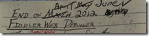 My notebook tracks the slipping of the release date Notebook with dates crossed out
