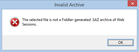Fiddler Alert - Not A SAZ