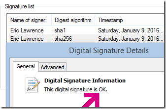 File Signature Signature OK
