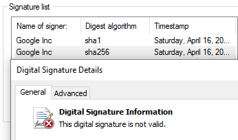 Signature Invalid