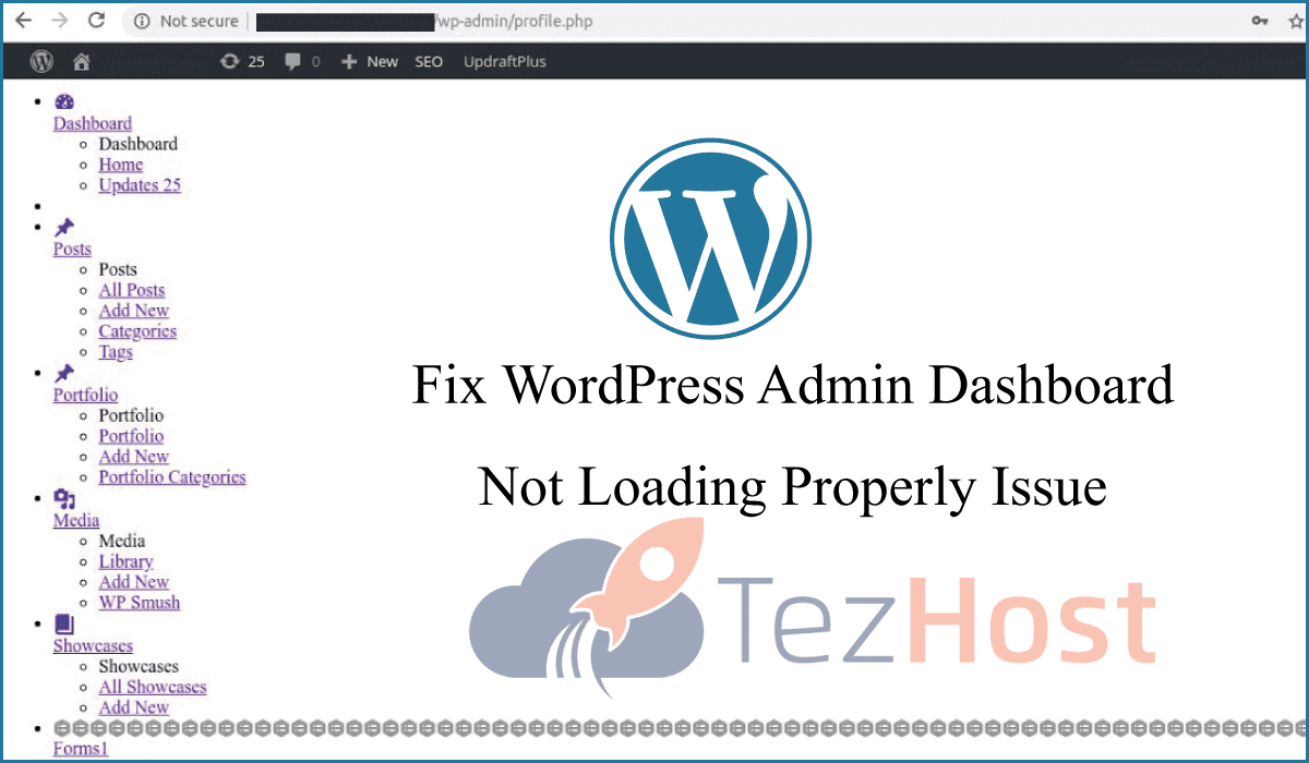 Ways to Fix WordPress Admin Dashboard not loading Properly issue - TezHost