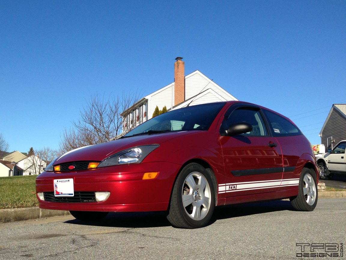 Side Stripes - fits 2000-2007 Ford Focus Many Colors - TFB Designs
