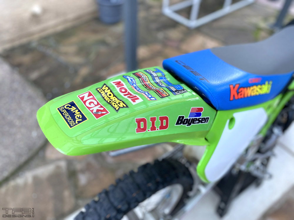 KX85 Rear Fender Graphics 1991-2013 Kawasaki KX80 KX100 - TFB Designs