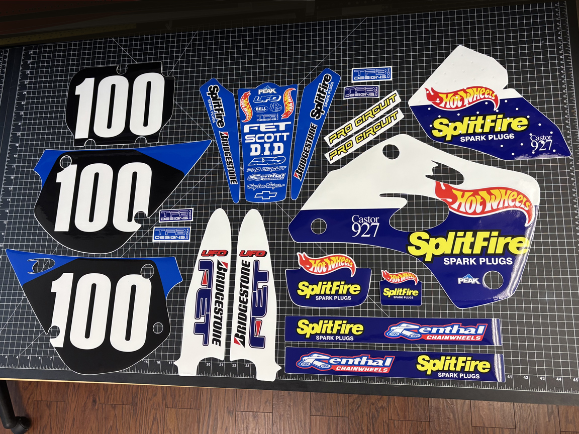 Splitfire Graphics Kit fits 1991-1997 Kawasaki KX80 / KX100 - TFB