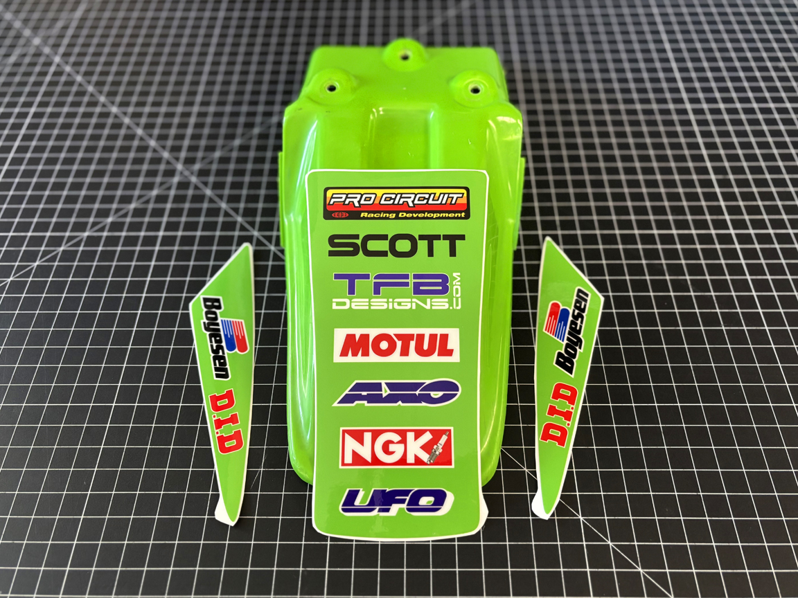 KX60 Retro Rear Fender Graphics 1990-2002 Kawasaki KX 60 - TFB Designs