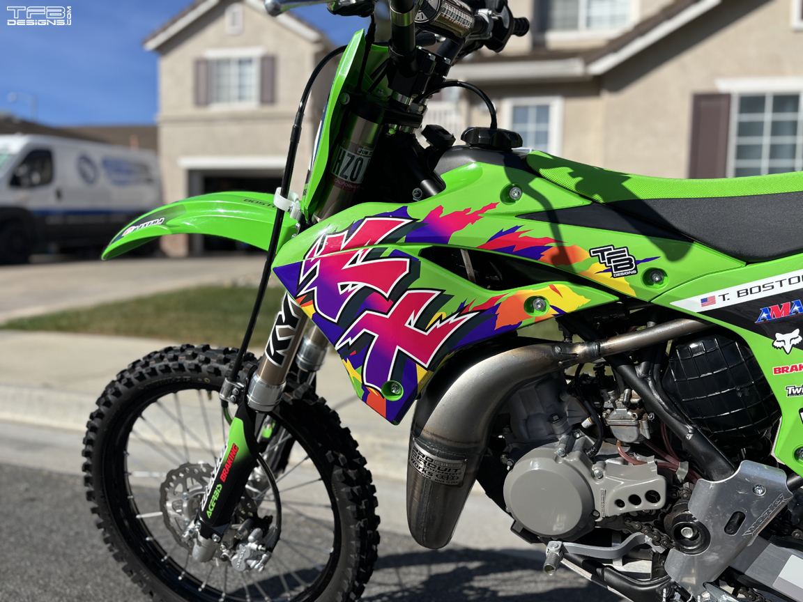 2022-2026 Kawasaki KX85 KX112 Retro Purple Graphics - TFB Designs
