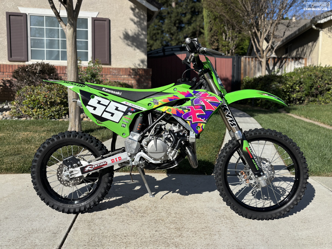 2022-2026 Kawasaki KX85 KX112 Retro Purple Graphics - TFB Designs