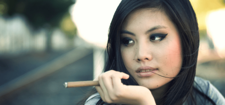 woman with cigar