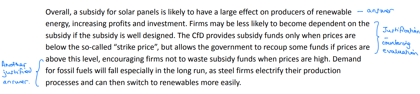 Conclusion paragraph for the essay on subsidies.