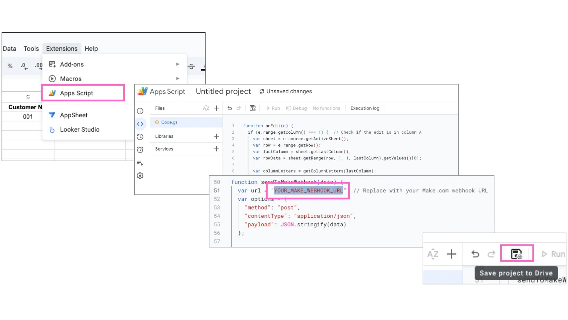 Setting up your Google Sheet and App Script to send the trigger to the webhook