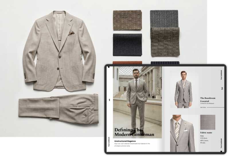 Personal lookbook example for bespoke tailoring client