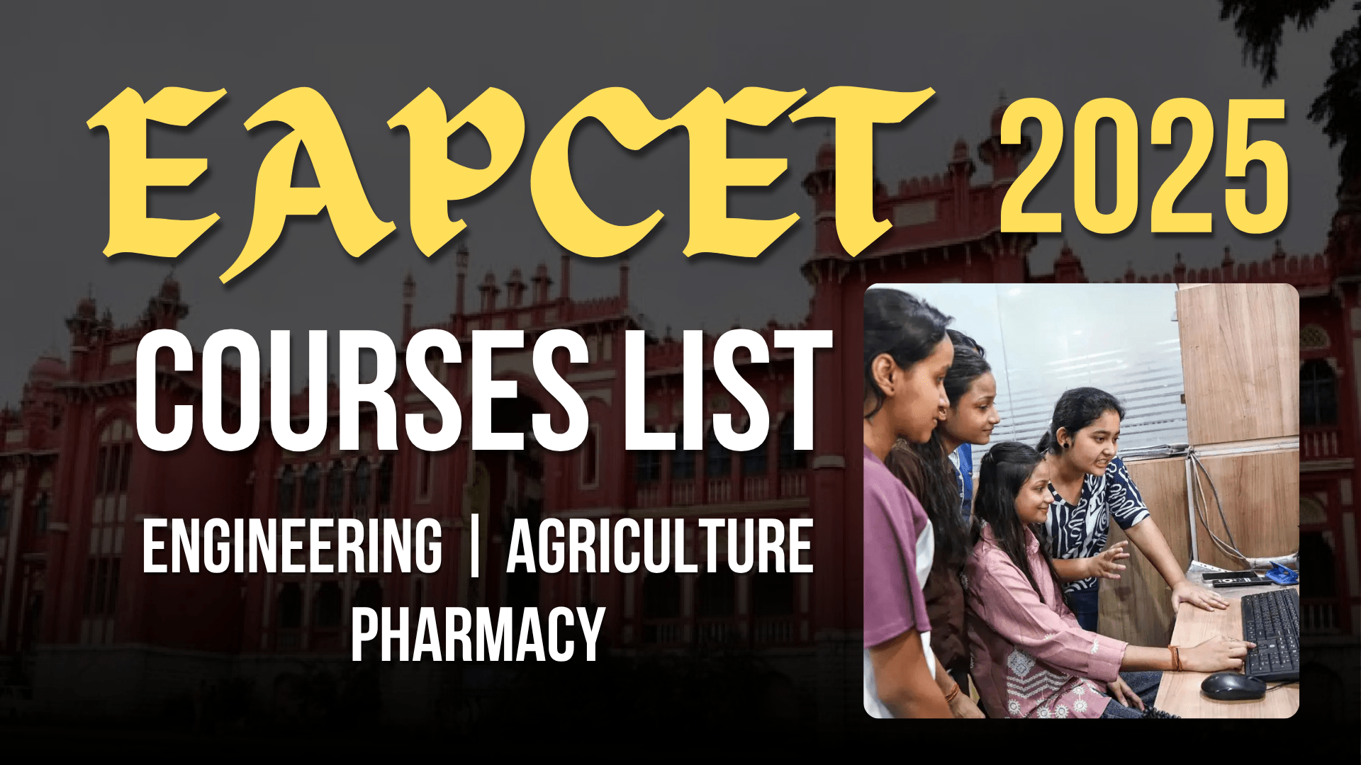 EAMCET 2025 courses list