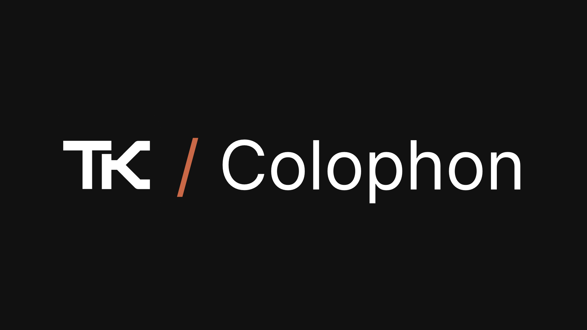 Colophon