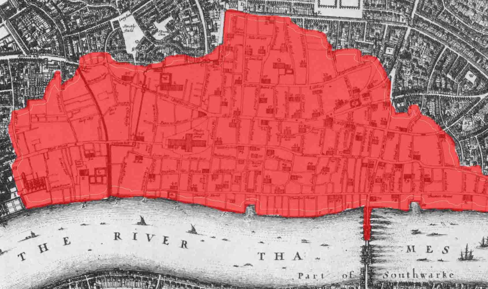 The Great Fire Of London Map Great Fire Of London UBJYDP Fireextent 