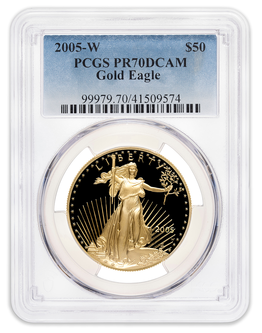 2005-W 1 oz Proof Gold Eagle $50 PCGS PR70