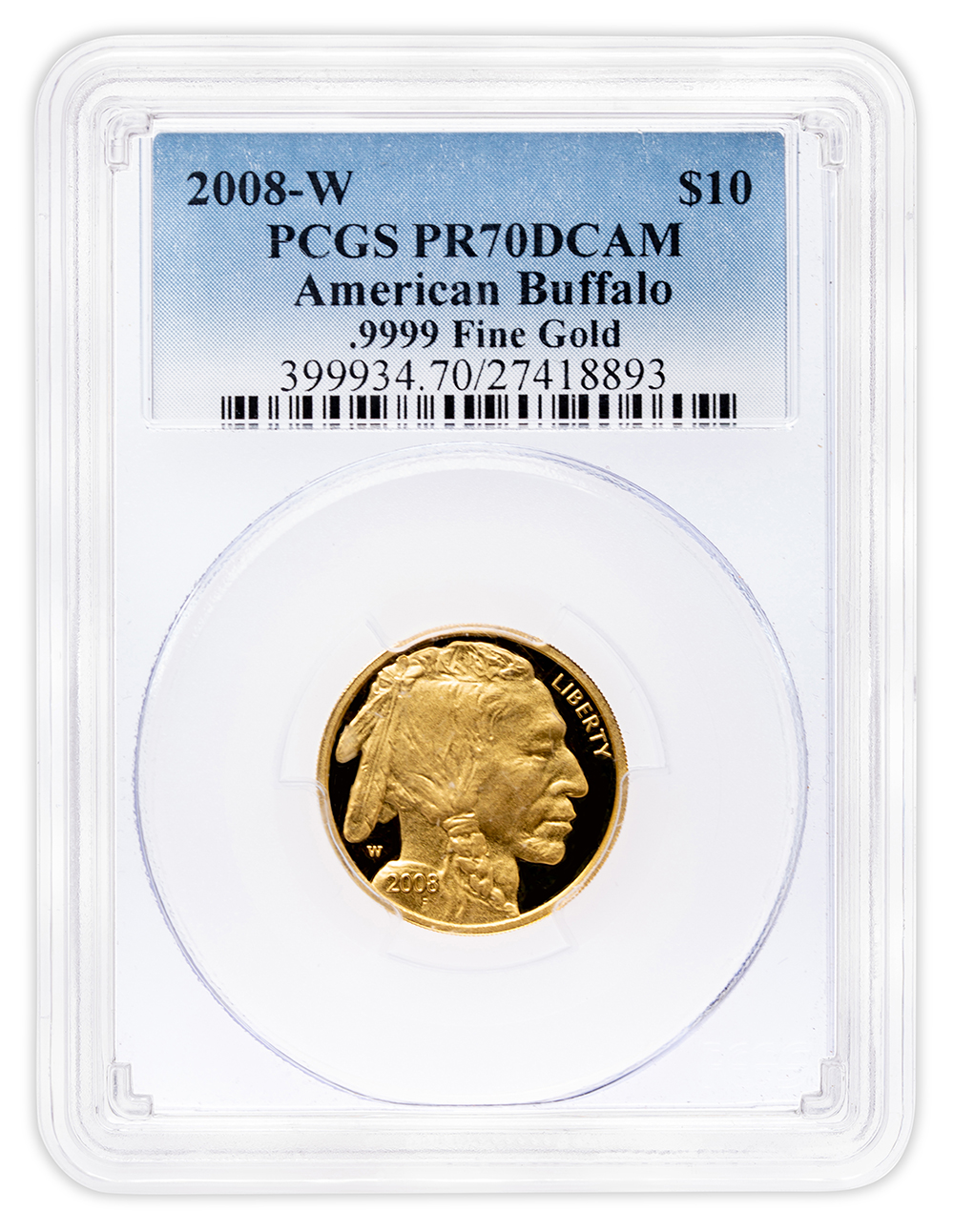 2008-W $10 Proof Gold Buffalo PCGS PR70
