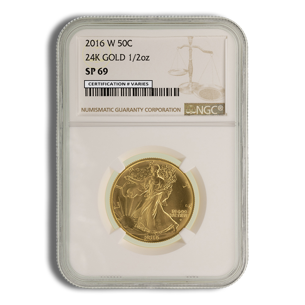 2016-W 1/2 oz Gold Walking Liberty Centennial Coin (Cap/Incomplete/Slab)
