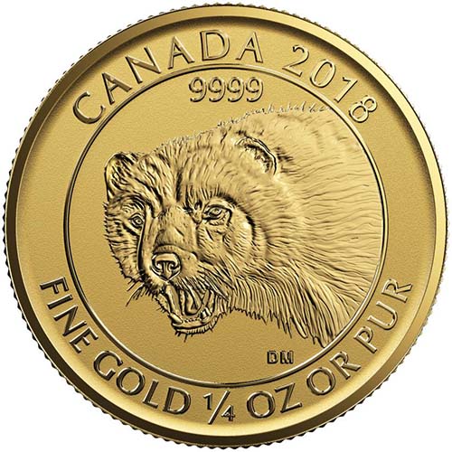 2018 1/4 oz Canadian Wolverine Gold Coin