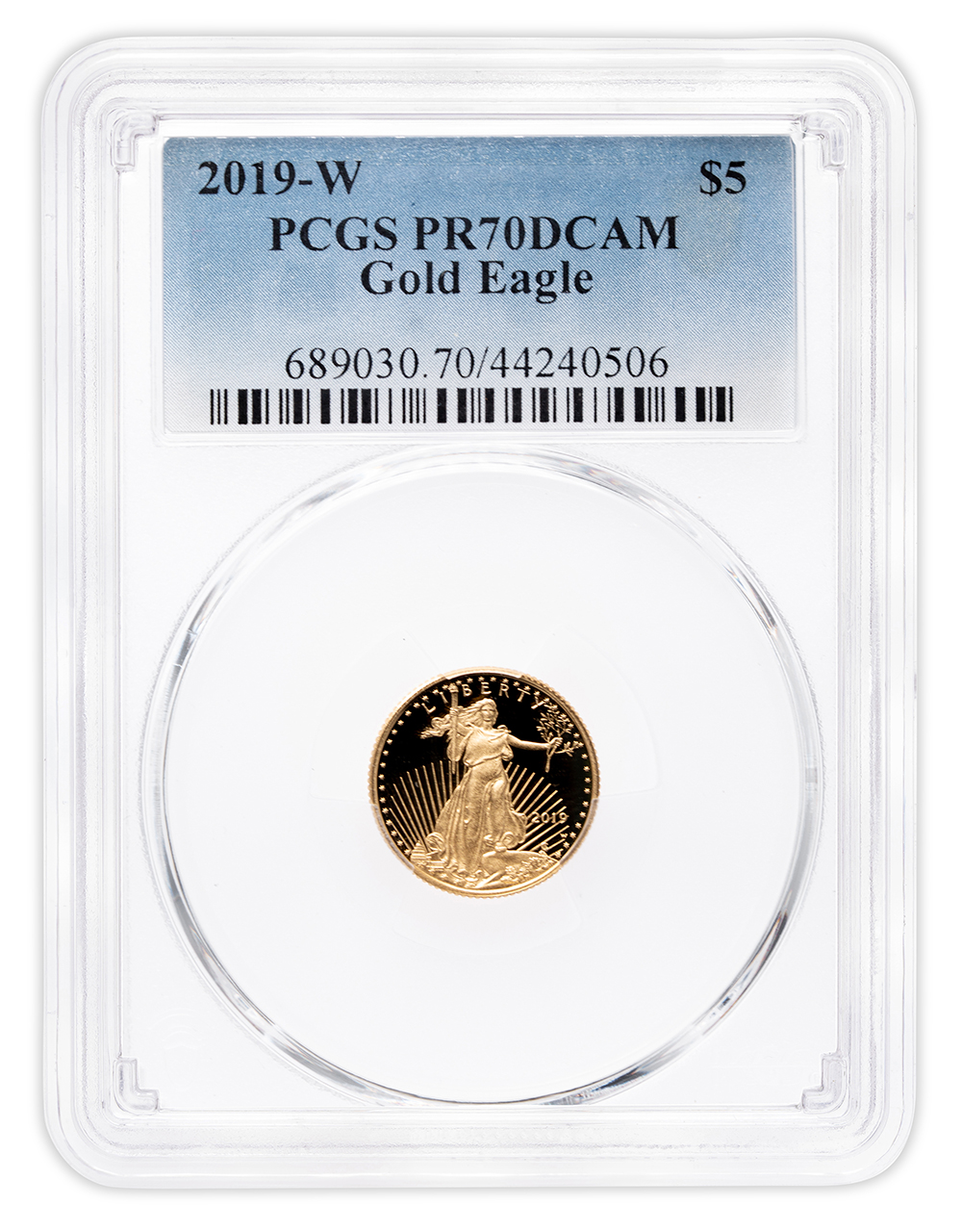 2019-W 1/10 oz Proof Gold Eagle $5 PCGS PR70