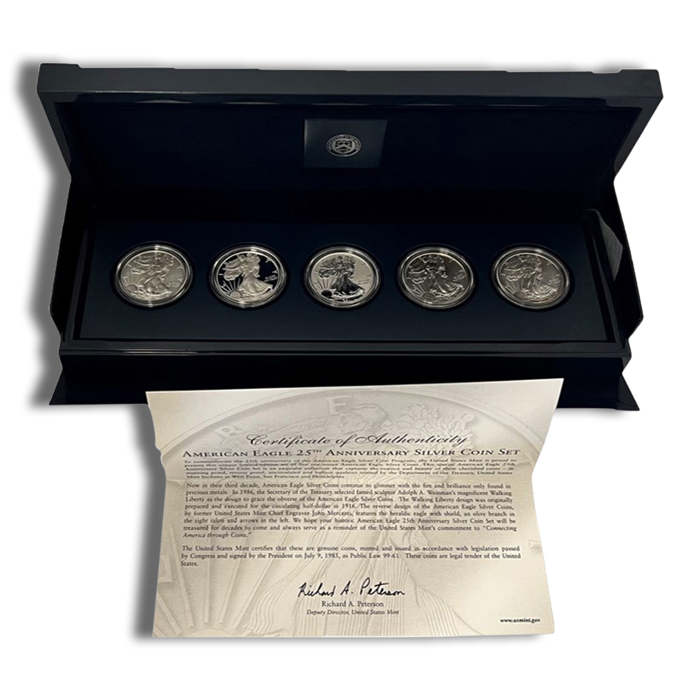 2011 American Silver Eagle 5 Coin Anniversary Set w/ Box & COA