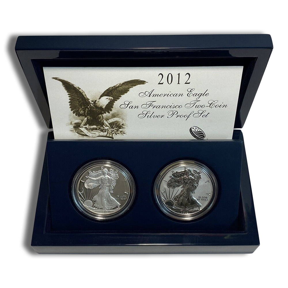 2012-S 2-Coin Silver Eagle 75th Anniversary San Francisco Set