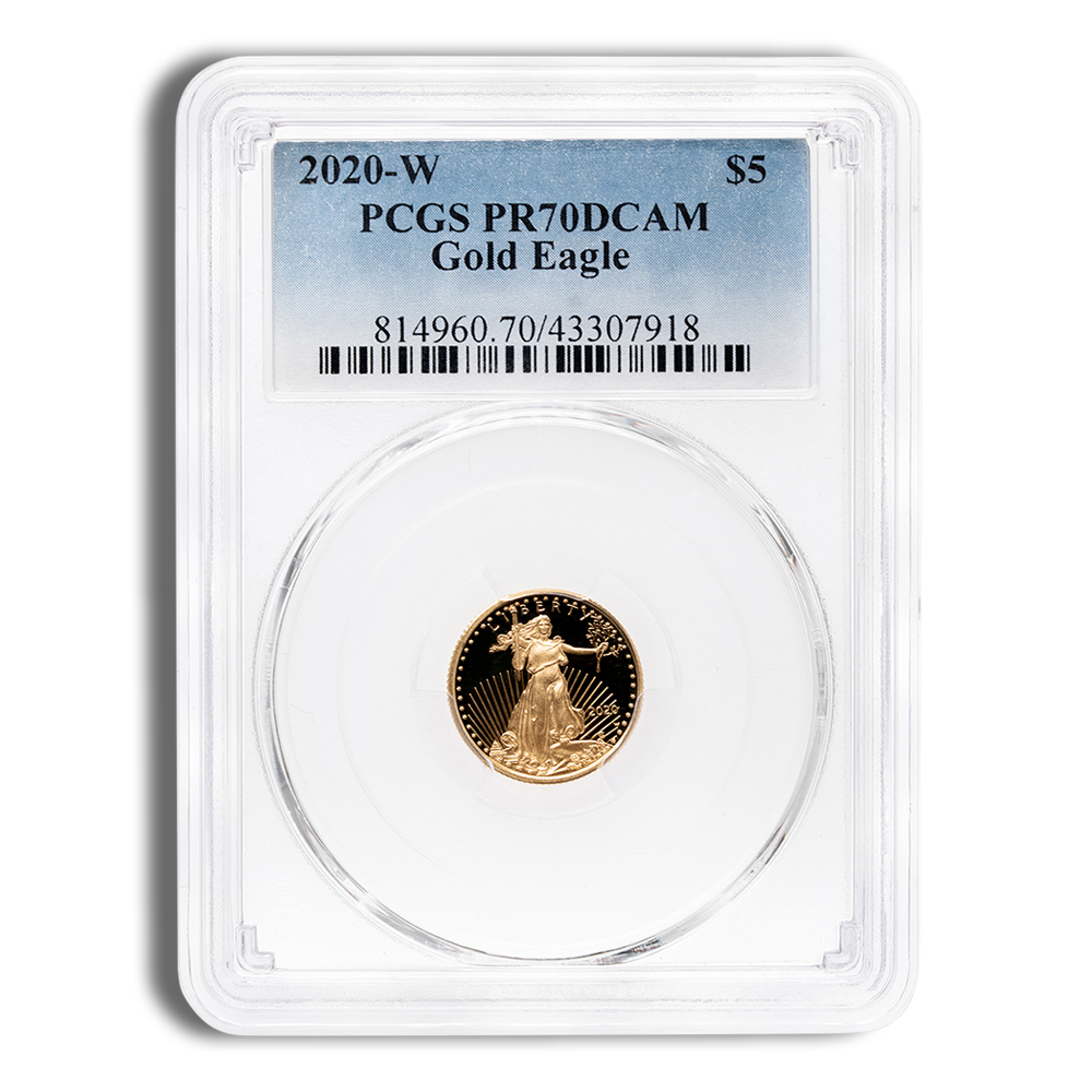 2020-W 1/10 oz Proof Gold Eagle $5 PCGS PR70