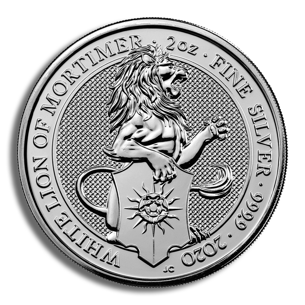 2020 2 oz Silver Great Britain Queen's Beasts - White Lion