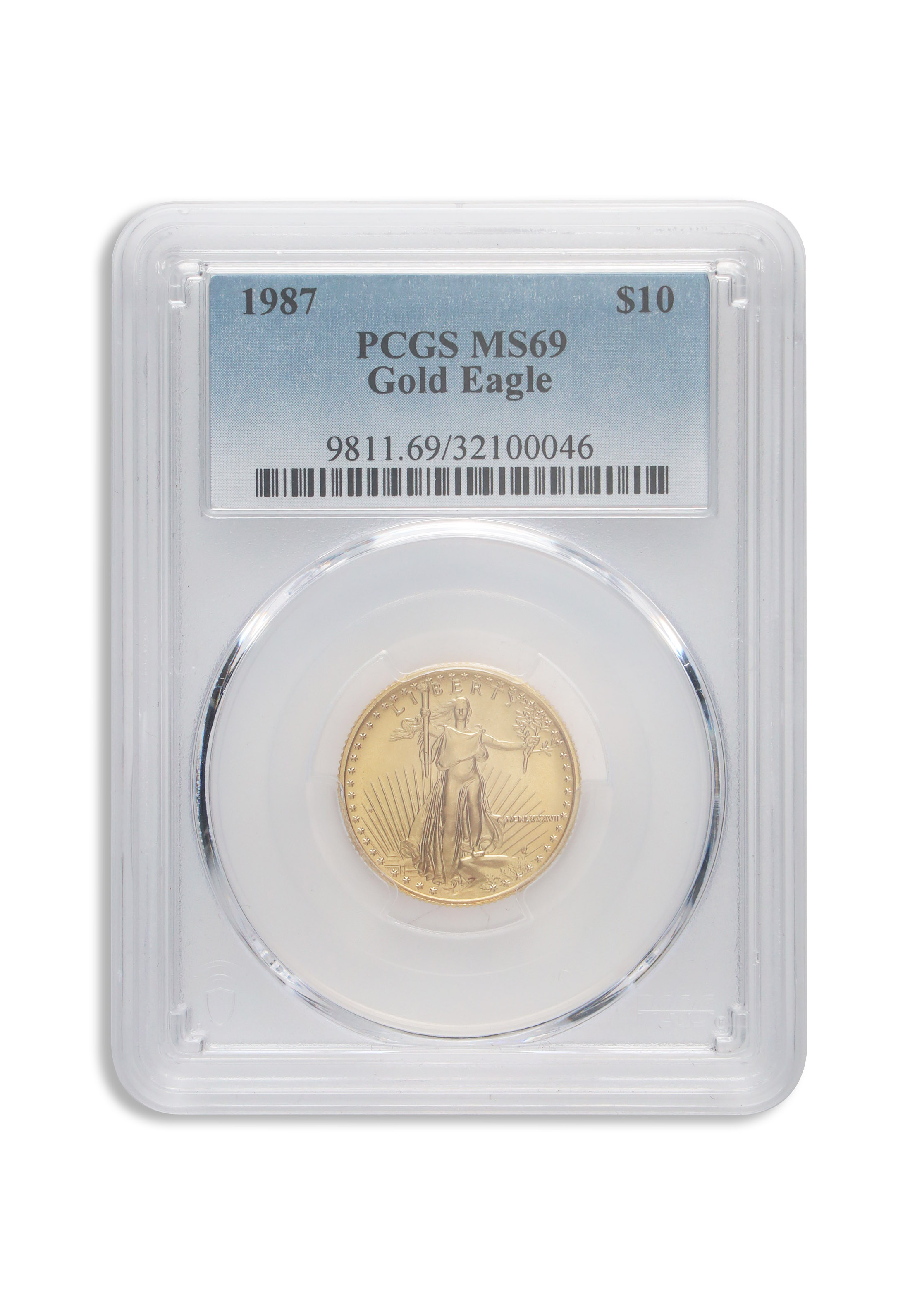 1987 1/4 oz Gold Eagle $10 PCGS MS69