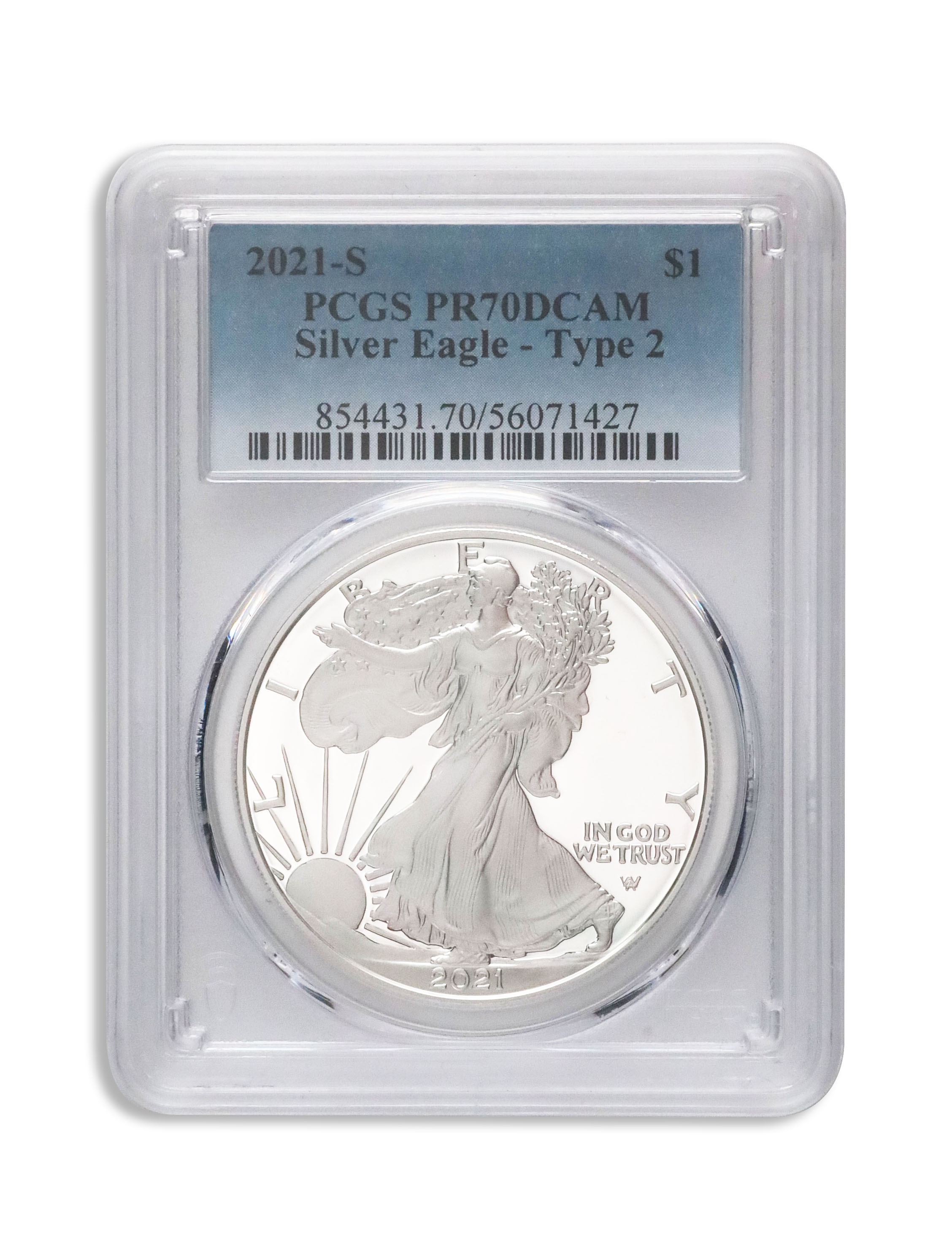 2021-S Proof Silver Eagle PCGS PR70 Type 2