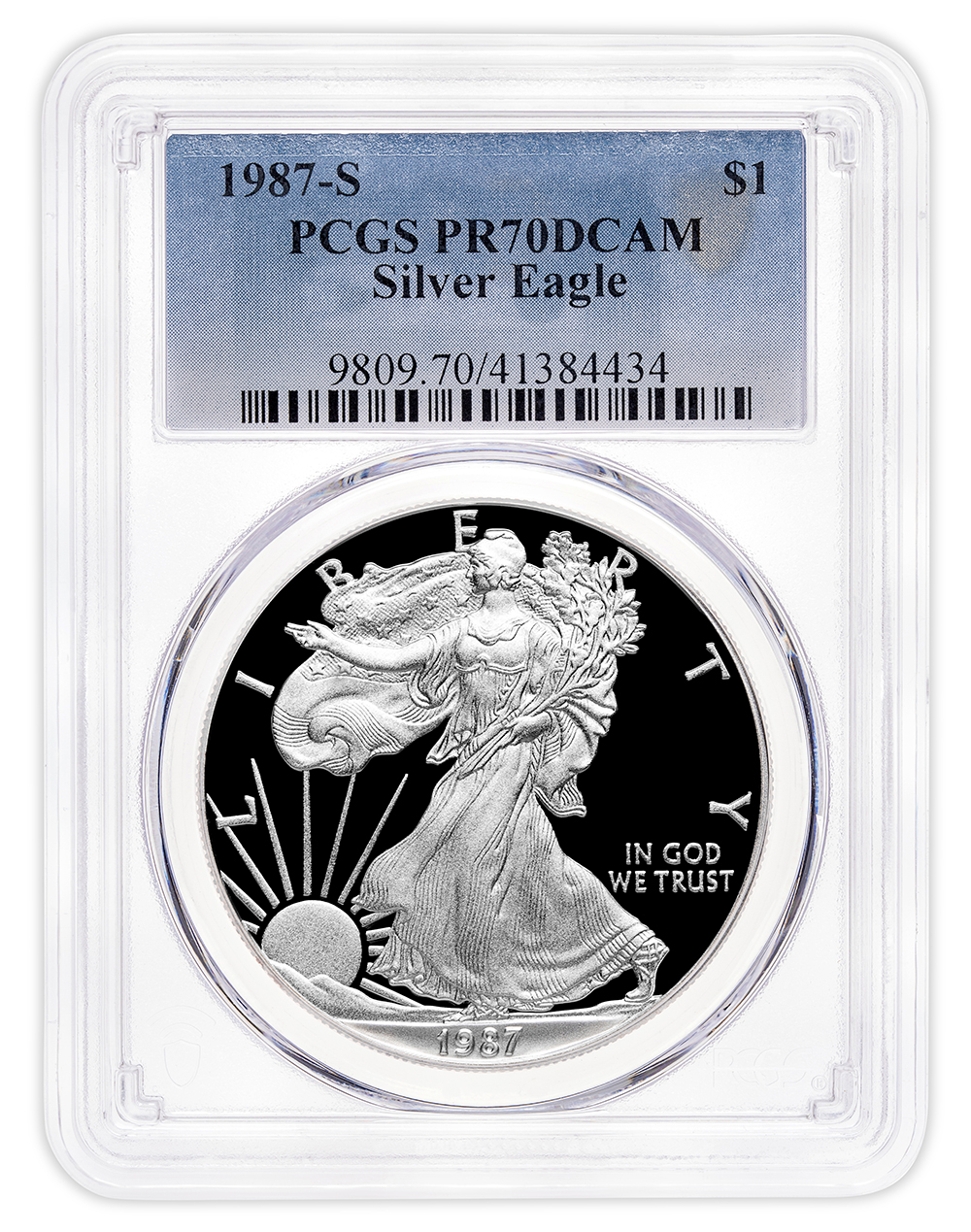 1987-S Proof Silver Eagle PCGS PR70