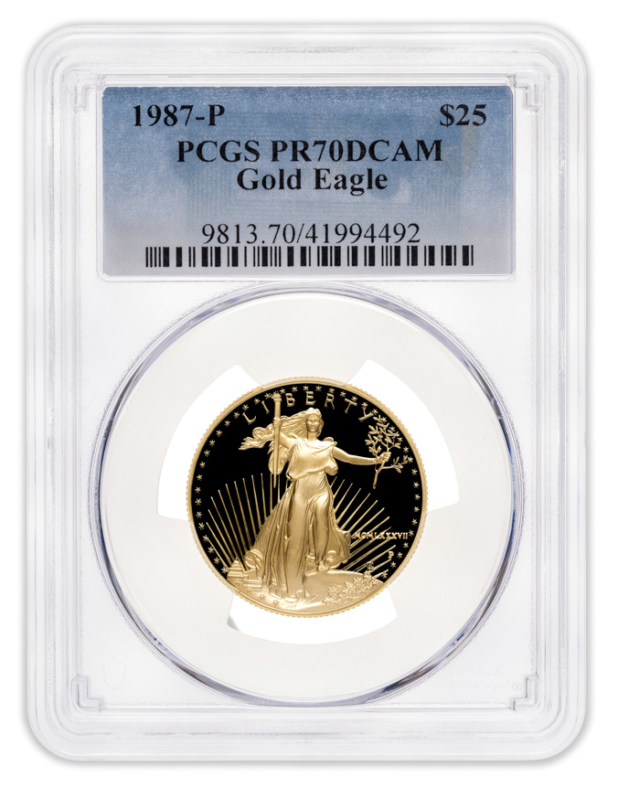 1987-P 1/2 oz Proof Gold Eagle $25 PCGS PR70