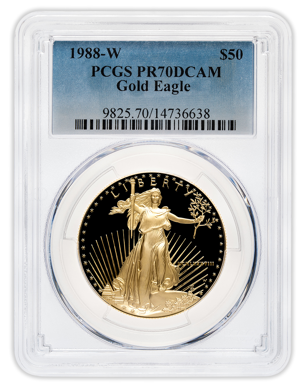 1988-W 1 oz Proof Gold Eagle $50 PCGS PR70