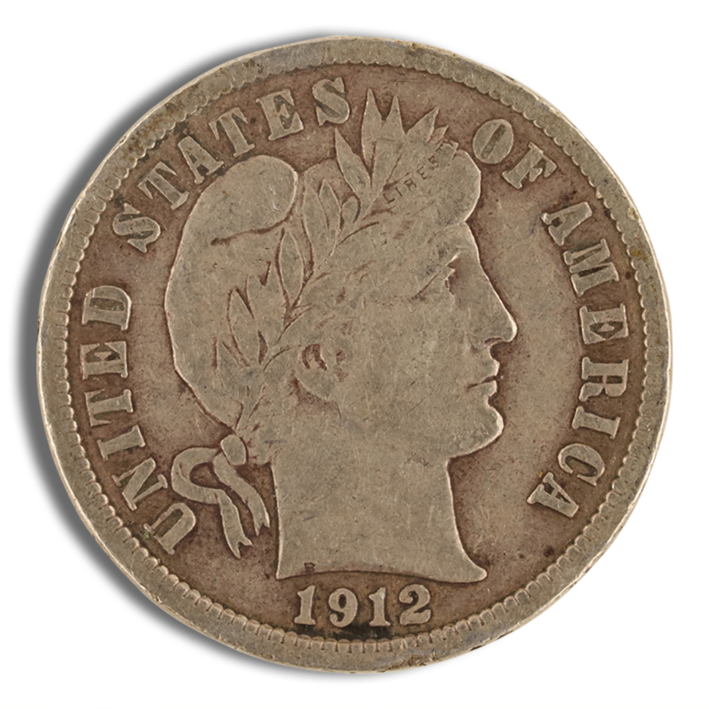 $1 FV 90% Silver Barber Dimes - XF