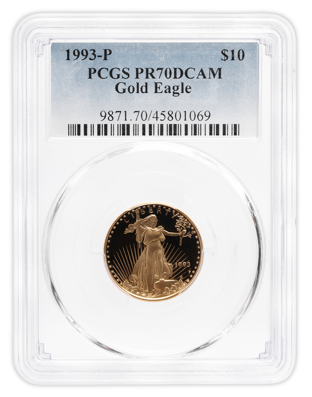 1993-P 1/4 oz Proof Gold Eagle $10 PCGS PR70