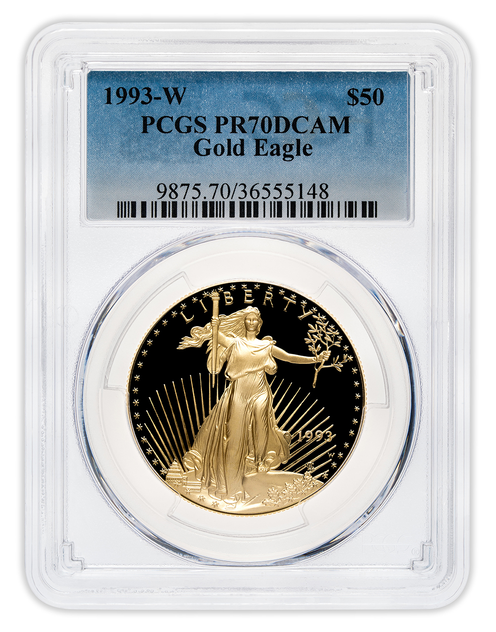 1993-W 1 oz Proof Gold Eagle $50 PCGS PR70