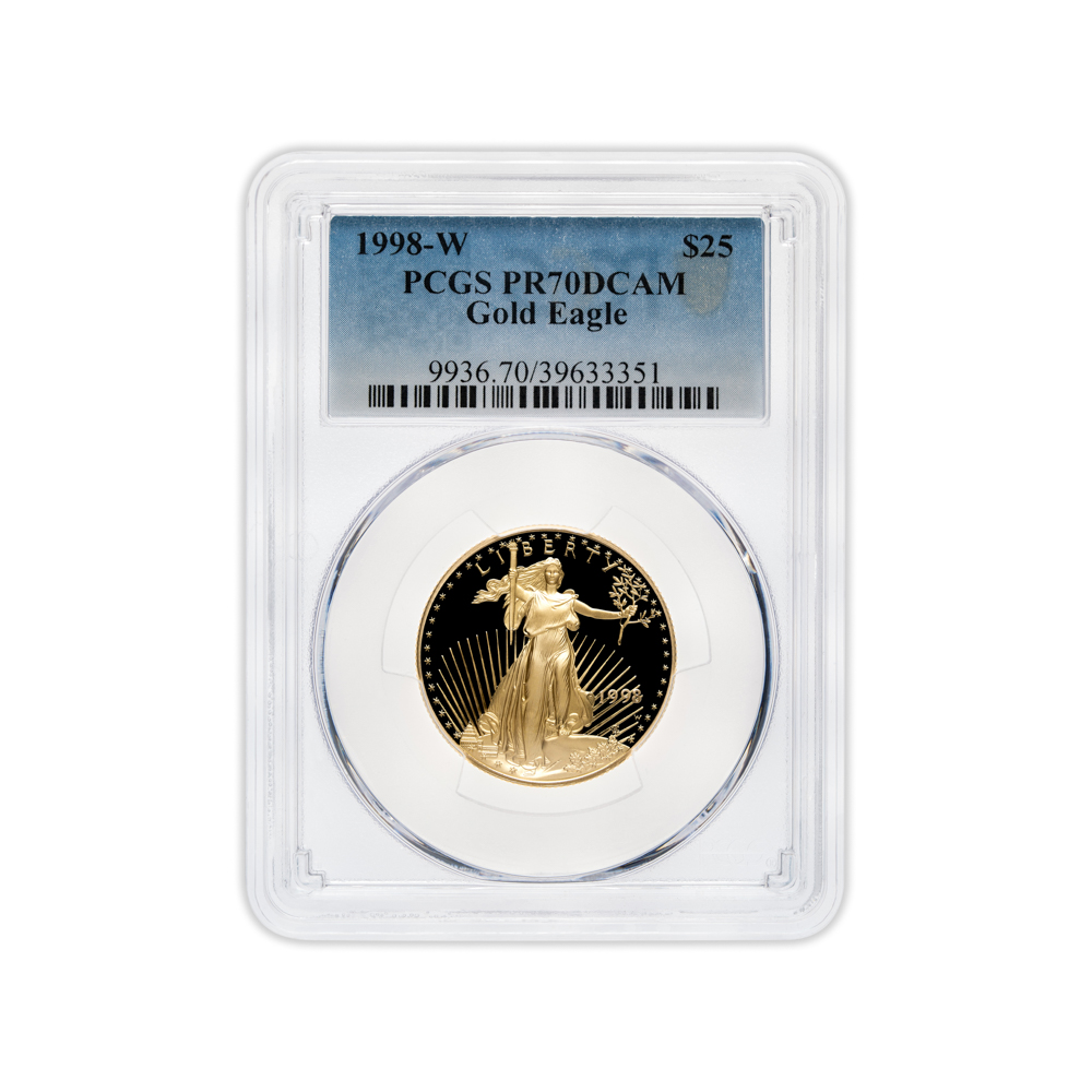 1998-W 1/2 oz Proof Gold Eagle $25 PCGS PR70