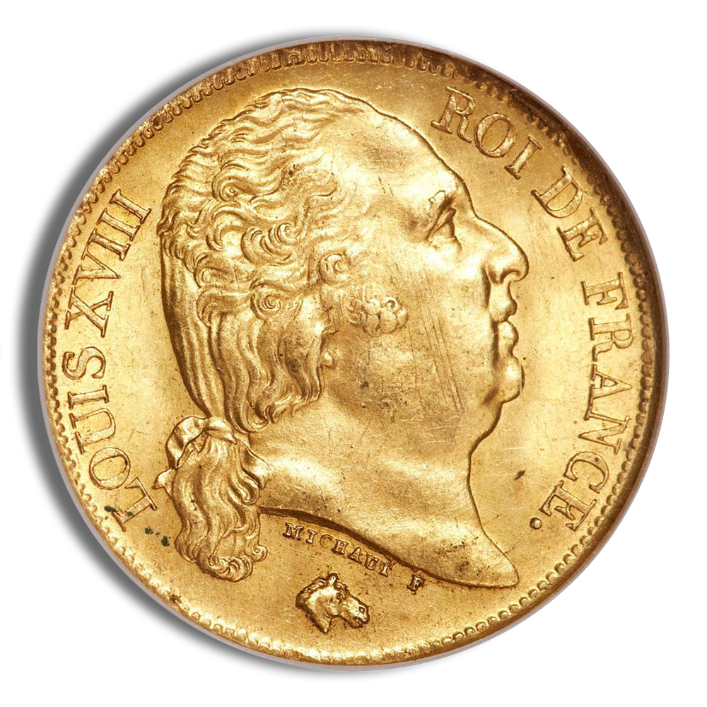 France Gold 20 Francs - Louis XVIII (1816-1824)