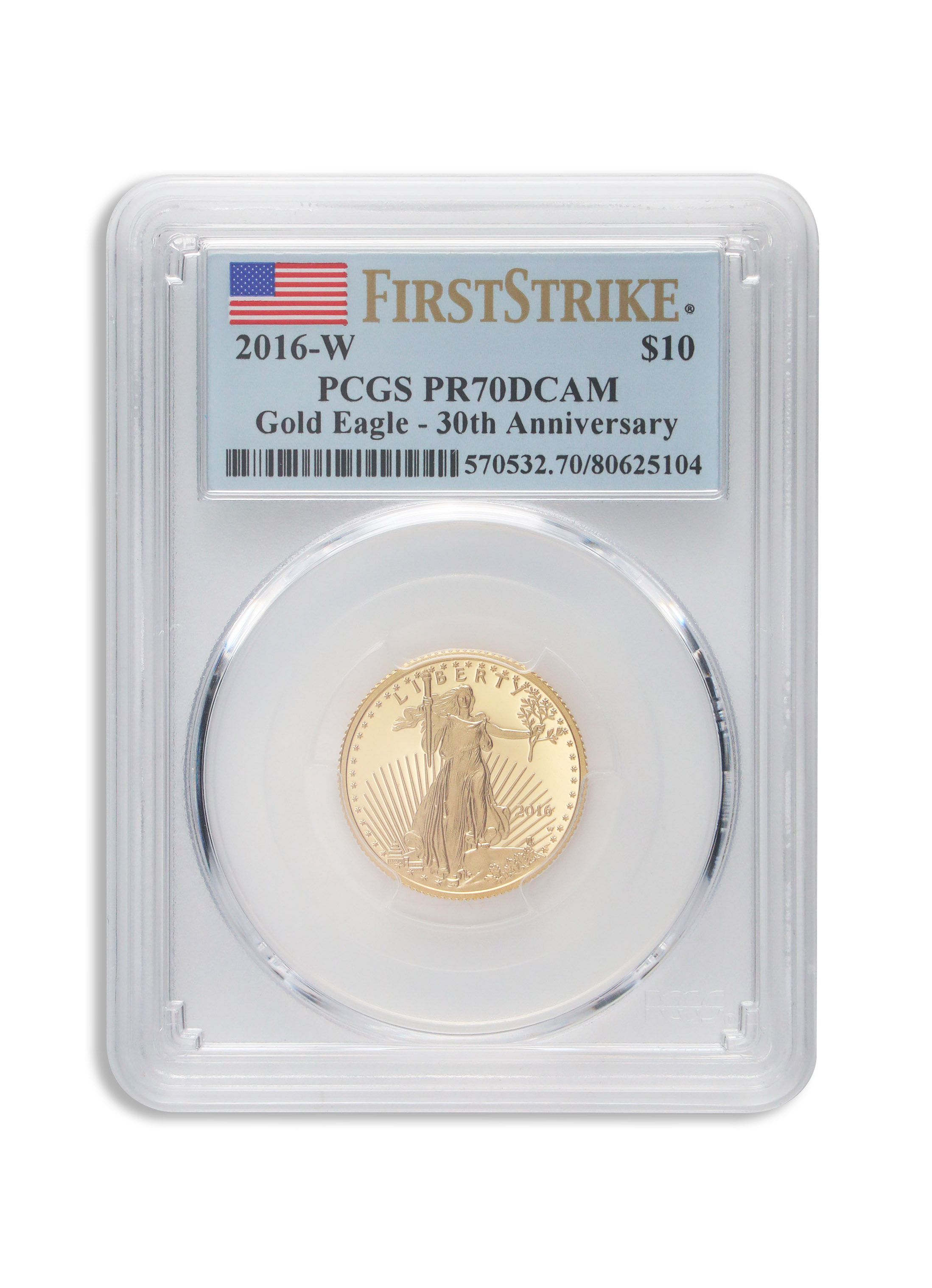 2016-W 1/4 oz Proof Gold Eagle $10 PCGS PR70 FS