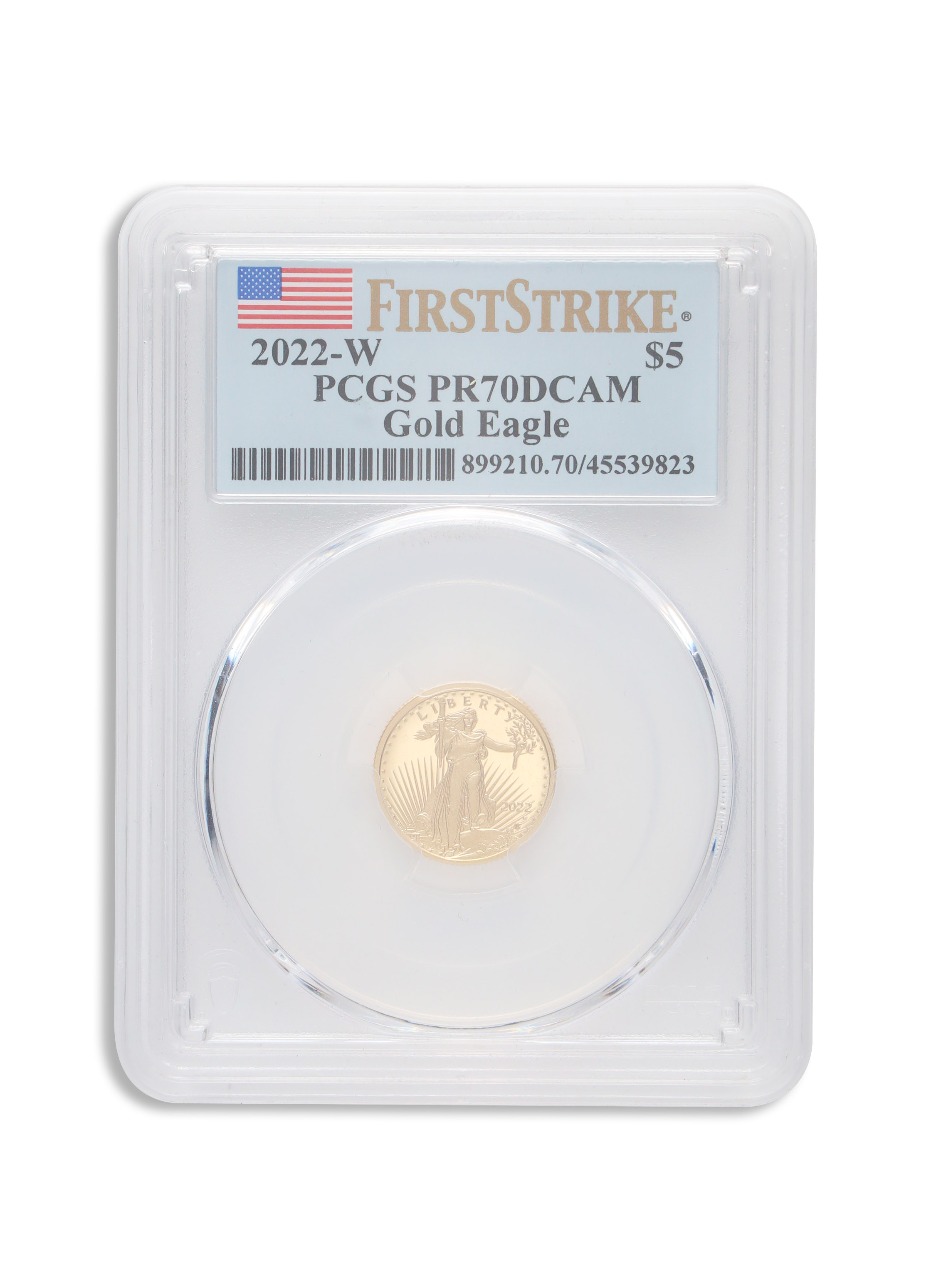 2022-W 1/10 oz Proof Gold Eagle $5 PCGS PR70 FS
