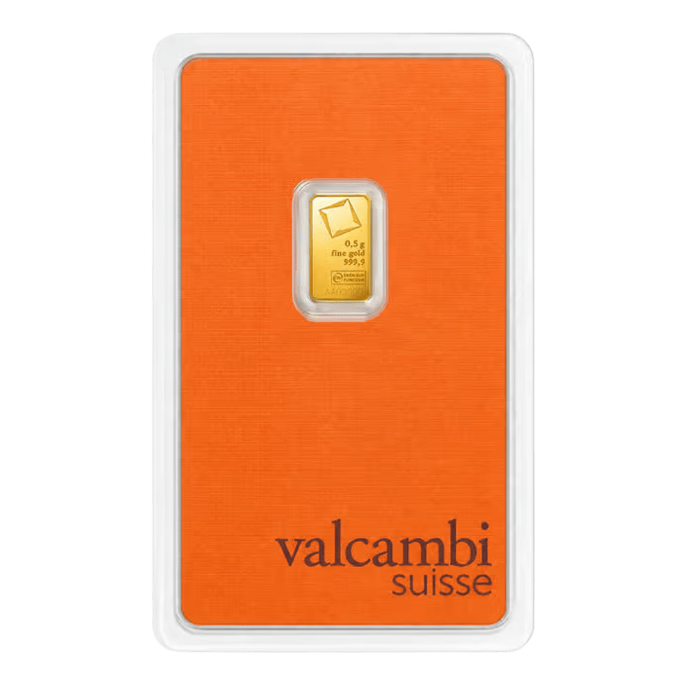 1/2 gram Gold Bar - Valcambi (Carded)