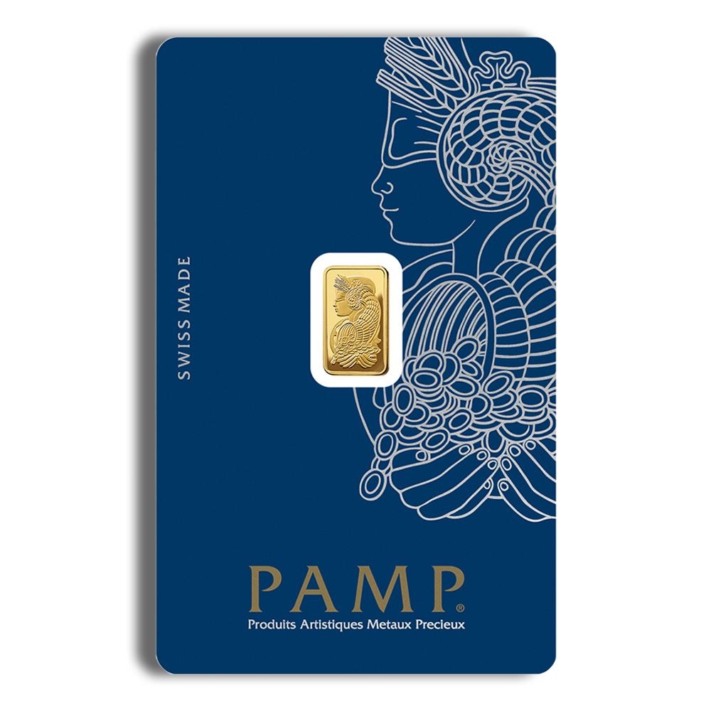 1 gram Gold Bar - PAMP Lady Fortuna (In Assay)