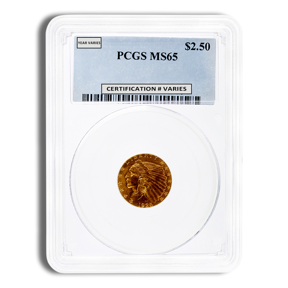 $2.5 Gold Indian Quarter Eagle - PCGS MS65
